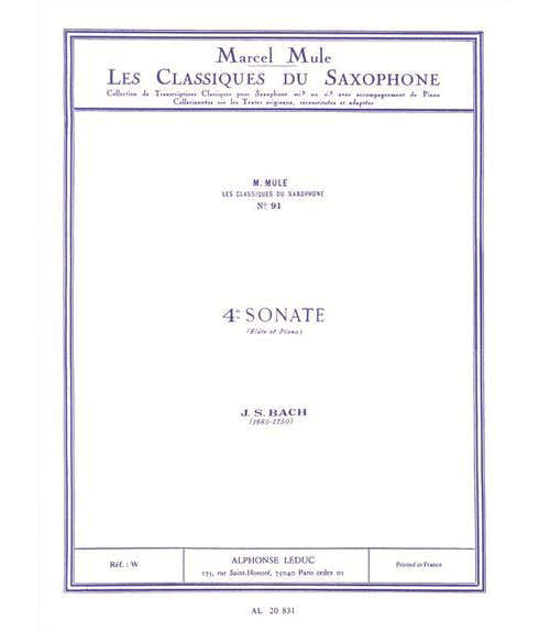 Bach J.S. - 4e Sonate (flute) - Saxophone & Piano