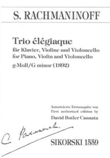 RACHMANINOFF S. - TRIO ELEGIAQUE G-MOLL - PARTIES