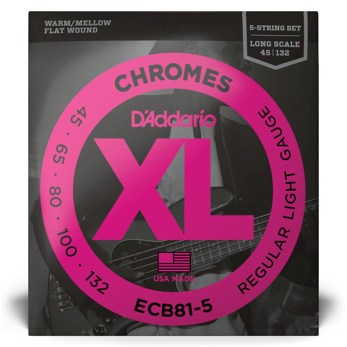 D'ADDARIO ECB81-5 Chromes Escala larga Light 5C 45-132