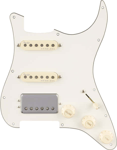 Golpeador Strat precableado Quadra Tap/Ultra Noiseless HSS Pergamino 11 agujeros PG